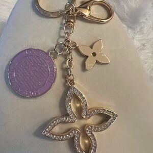 Gold and Purple Floral Key Holder